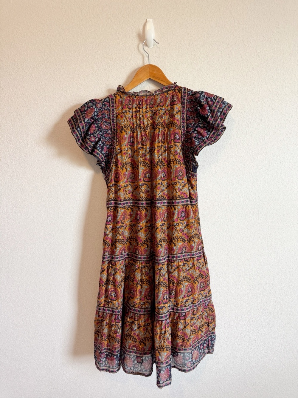 Sea New York Rosita Floral Print Flutter Sleeve Tiered Tunic Dress Size Medium - Picture 6 of 9